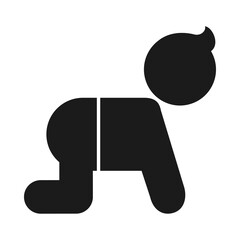 pictogram baby crawling icon, silhouette style