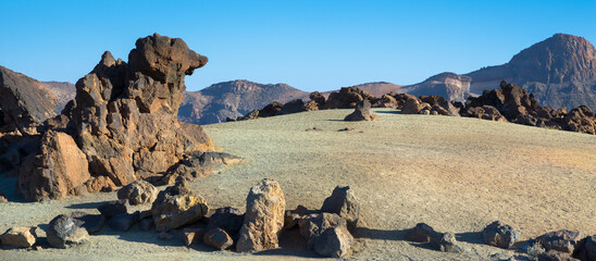 Beautiful view of Teide National Park from Mines of San José (Minas de San José) viewpoint -...