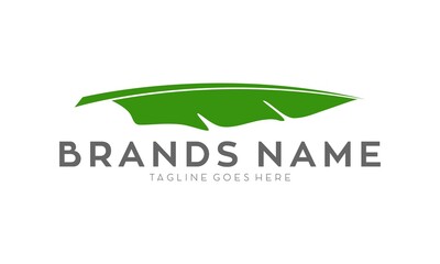 Banana tree leaf simple illustration vector logo