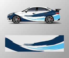 Fototapeta na wymiar Abstract Sport racing car wrap decal and sticker design. vector eps10 format.