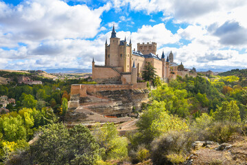 Beautiful view of Segovia Alcazar - Castle of Segovia - Spain