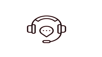 headphones icon on white background
