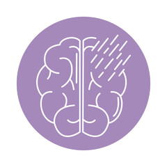 alzheimer disease, memory loss, decrease in mental human ability color block style icon