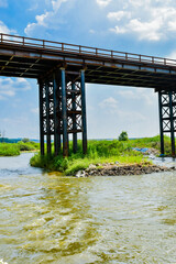 Iron substructure of bridge