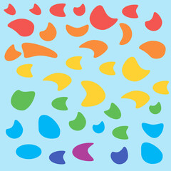 Rainbow sea pebbles pattern with colorful umbrellas