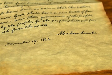 Abraham Lincoln signature on the Gettysburg Address