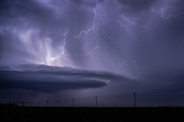 Naklejka na ściany i meble Lightning Storm on the Great Plains