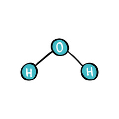 water formula doodle icon, vector illustration