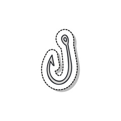 hook for fishing doodle icon, vector illustration