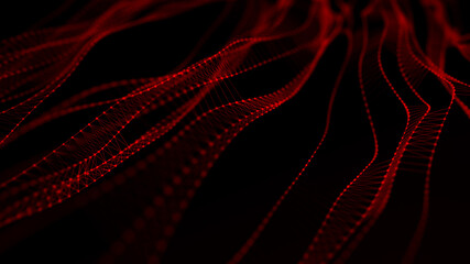 3D illustration DNA. Abstract digital connection dots and lines. Molecular abstract background. 3d rendering