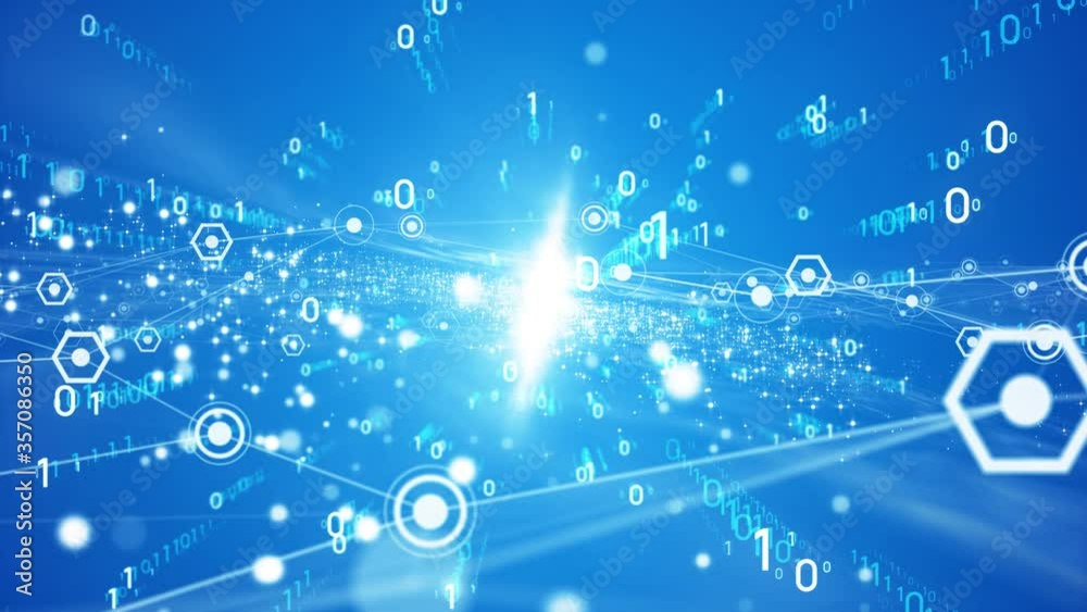 Poster communication network concept in cyberspace. abstract background.