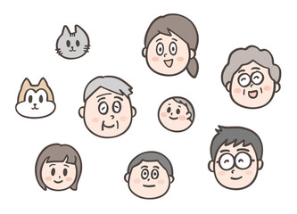 Fototapeta premium 家族団欒_顔_三世代_Family,face