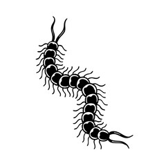 scolopendra doodle icon, vector illustration