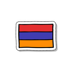 Flag of Armenia doodle icon, vector illustration