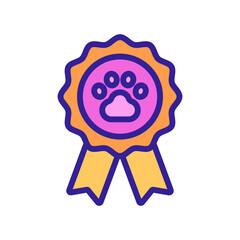 dog medal award icon vector. dog medal award sign. isolated color symbol illustration