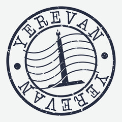 Yerevan Armenia Stamp Postal. Silhouette Seal. Passport Round Design. Vector Icon. Design Retro Travel. National Symbol.