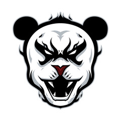 Panda Head Line Art Illustration