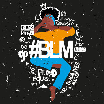 black lives matter illustration with black woman
