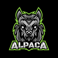 Alpaca Head Mascot Logo Esport