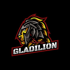 Gladiator Lion Mascot Logo Esport
