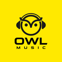 Owl Music Logo Design Template