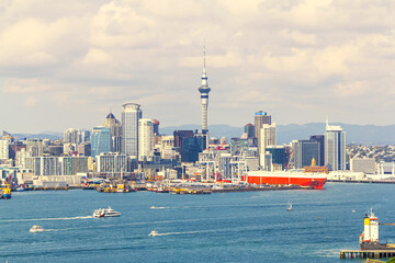 Auckland New Zealand, View from Devonport Wharf; City of Sails