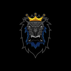 Lion King Head Logo Illustration Vector