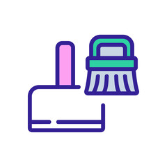 dustpan and brush icon vector. dustpan and brush sign. isolated color symbol illustration
