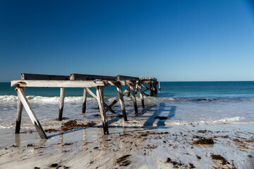 The ruins of the pier at the old Telegraph Station, Eucla, Western Australia