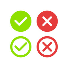 The best check and cross icon, illustration vector. Suitable for many purposes.