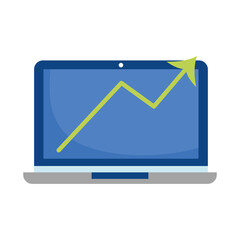 online payment, laptop computer growth arrow finance, ecommerce market shopping, mobile app