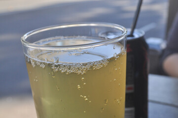 Beer and Soda at an outdoor bar