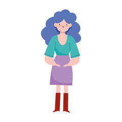 young woman cartoon character female design