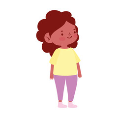 cute little girl cartoon character isolated icon design white background