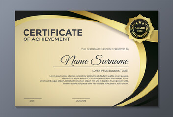 Achievement certificate best award diploma set.	