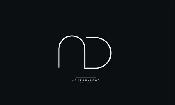 ND Letter Logo Alphabet Design Icon Vector Symbol