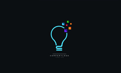 An abstract  bulb icon logo design