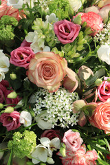 Pink white wedding centerpiece