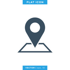 Map pin icon vector design template.