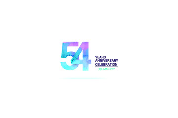years anniversary celebration logotype. anniversary logo with watercolor purple and blue  isolated on white background, vector design for celebration, invitation card, and greeting card-vector