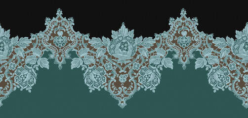 Baroque Rococo style wallpaper design, European background pattern, suitable for textile, clothing and bottom design