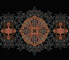 Baroque Rococo style wallpaper design, European background pattern, suitable for textile, clothing and bottom design