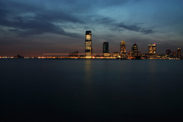 Obraz premium New Jersey night photography over hudson river