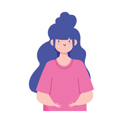 young woman portrait cartoon character female design