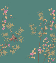 Flower, bird and plant design, the artistic expression of Oriental culture,New Chinese style