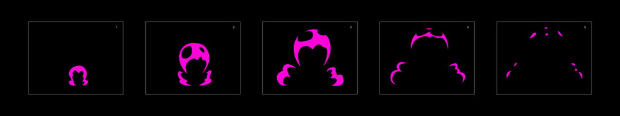 Poison explosion effect. Explosion Animation effect. Animation Sprite sheet for games, cartoon or animation. vector style animation effect 1144.