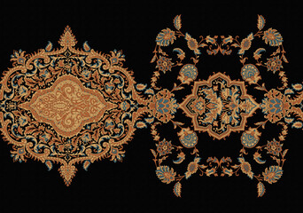 Classic paisley and fine lace pattern, Persian pattern，suitable for textile clothing and wallpaper design, invitation design
