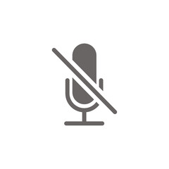 No microphone icon. Mute symbol modern simple vector icon for website design, mobile app, ui. Vector Illustration