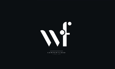 wf Letter Logo Alphabet Design Icon Vector Symbol