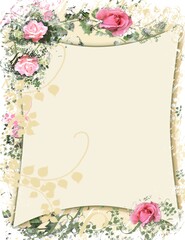 Roses on vintage paper design